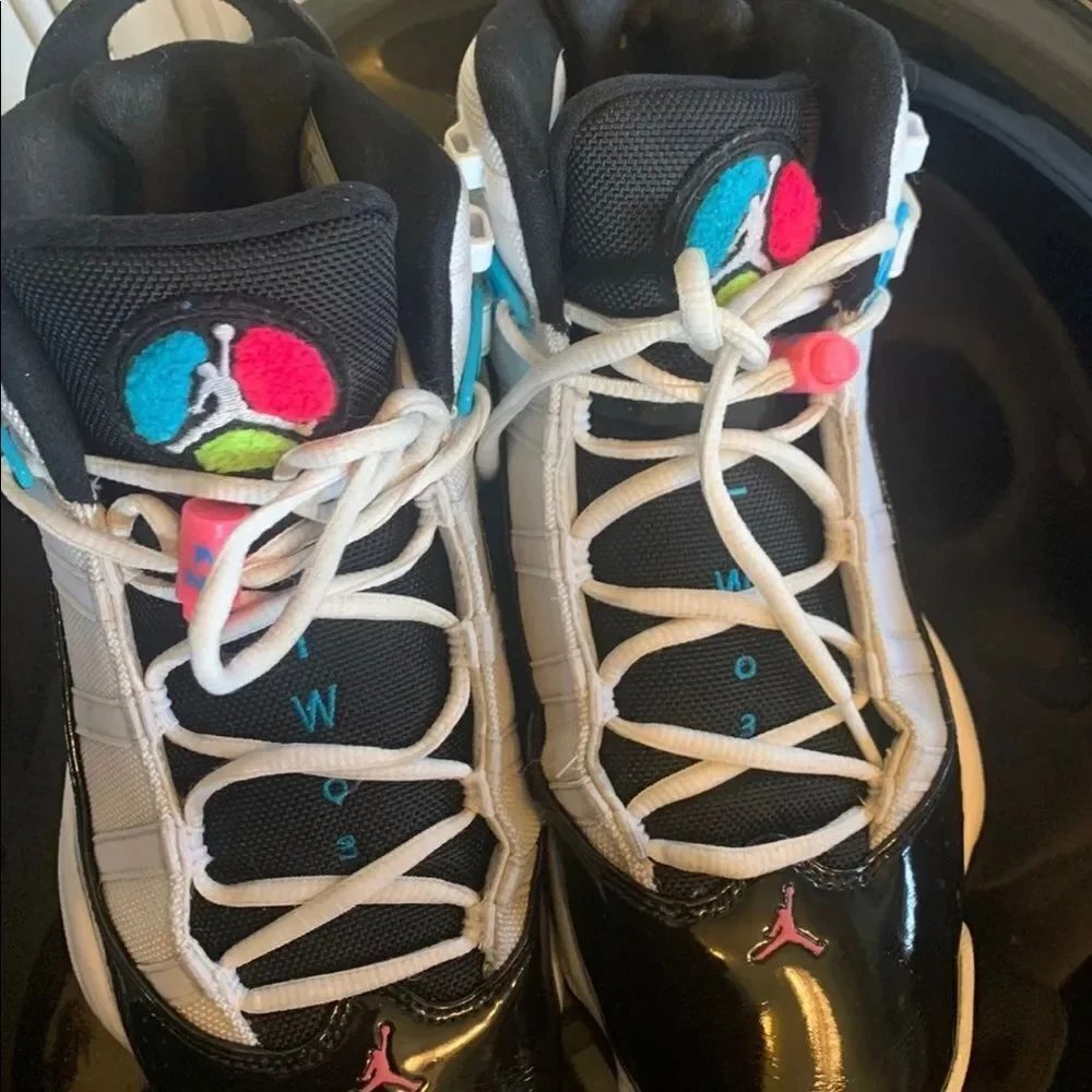 Nike Jordan 6 Rings Patent White Black Pink SOUTHBEACH Miami CK0017-100 Sz 9.